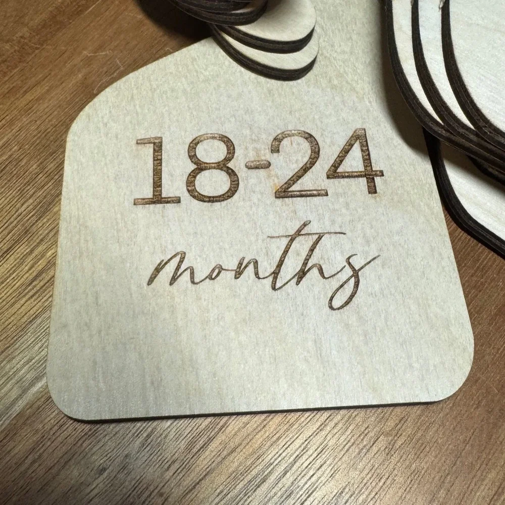 Wooden Baby Closet Dividers Set of 7 Nursery Organizers Newborn to 24 Months